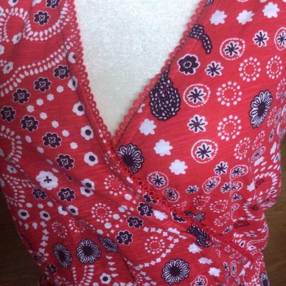 Red Paisley Print Sleeveless Dress - Picture 7 of 7